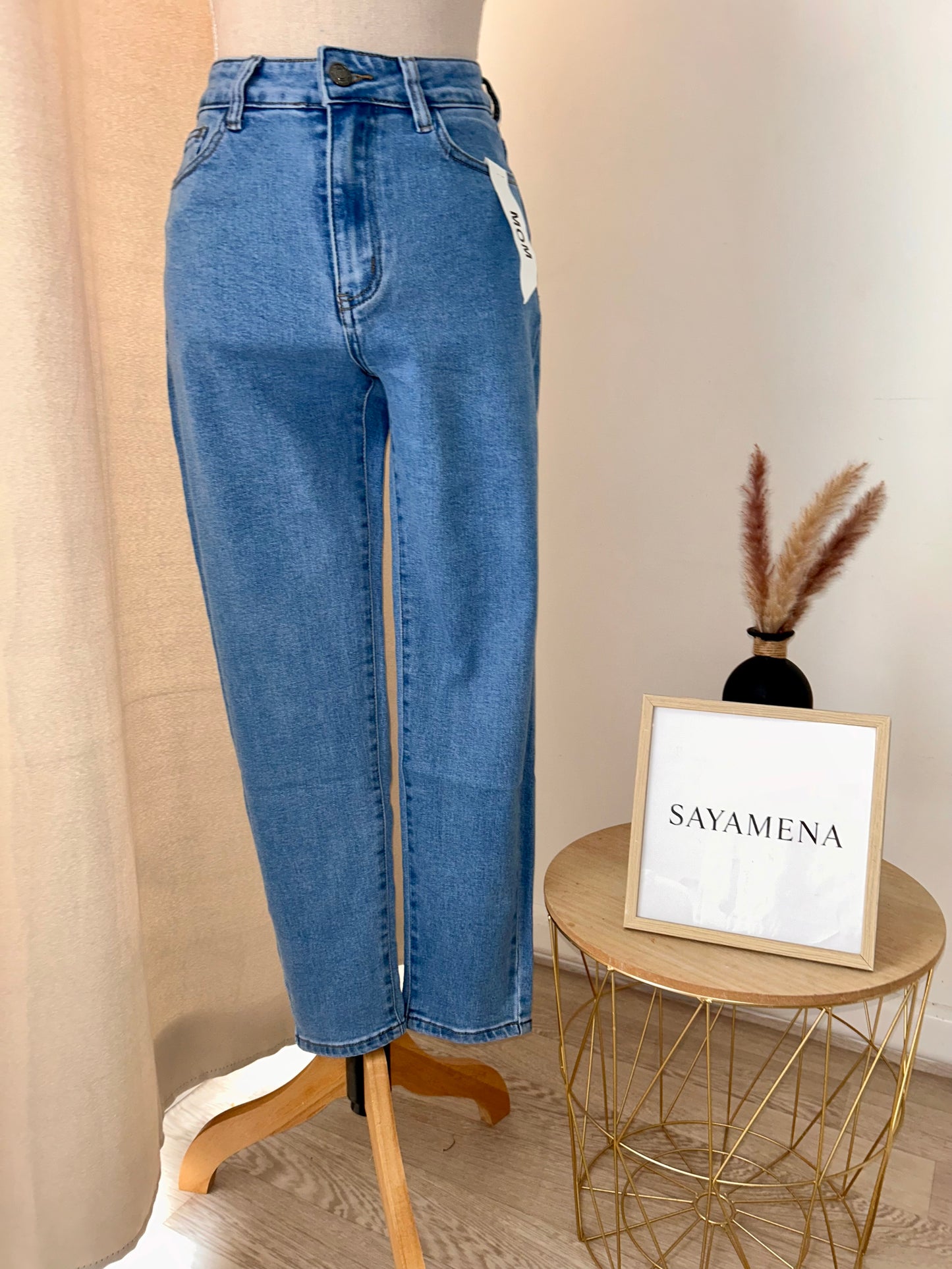 Jean Alba – Bleu clair, coupe mom